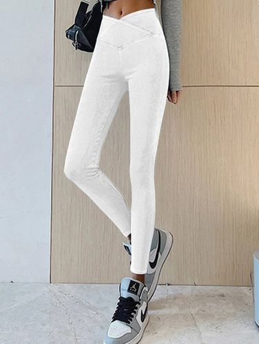 Tight Plain Denim Leggings - Just Fashion Now - Modalova