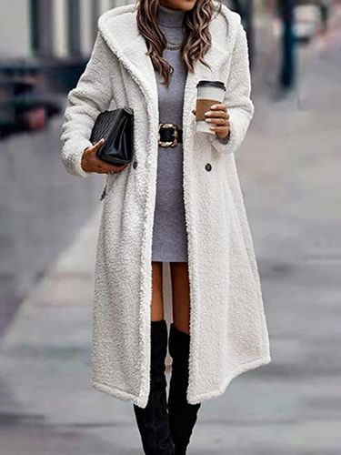 Plain Casual Loose Hoodie Overcoat - Just Fashion Now UK - Modalova