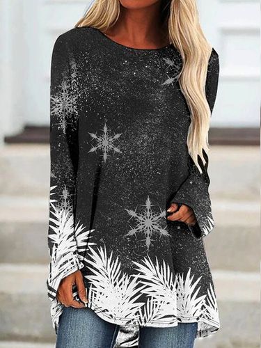 Women Snowflake Regular Fit Christmas Long sleeve Dress - Just Fashion Now - Modalova