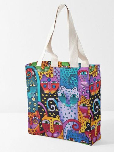 Animal Abstract Graphic Shopping Tote - Just Fashion Now - Modalova