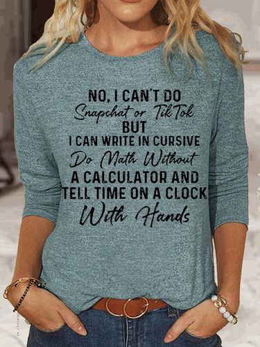 Womens Funny No I Can't Do Snapchat Or TikTok Letters Top - Modetalente - Modalova