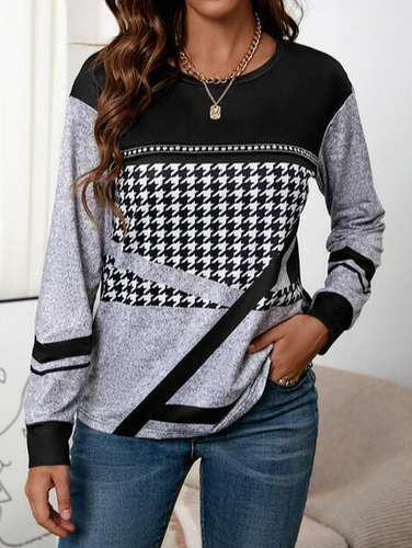 Casual Color Block Sweatshirt - Just Fashion Now - Modalova