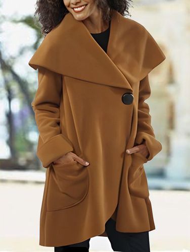 Loose Shawl Collar Casual Overcoat - Just Fashion Now UK - Modalova