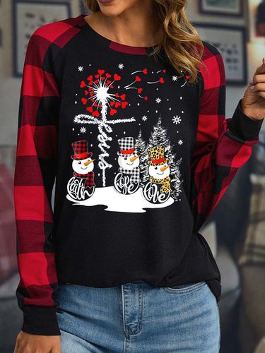 Women's Merry Christmas Faith Love Hope Christmas Polyester Cotton Loose Casual Top - Just Fashion Now - Modalova