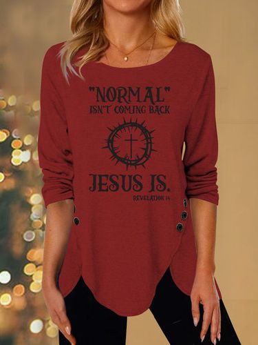 Normal isn't coming back jesus Printed button top tunic - Just Fashion Now - Modalova