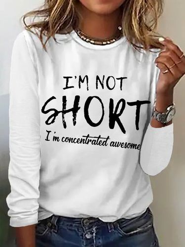 Women's funny I'm Not Short I'm Concentrated Awesome Simple Regular Fit Crew Neck Top - Just Fashion Now - Modalova