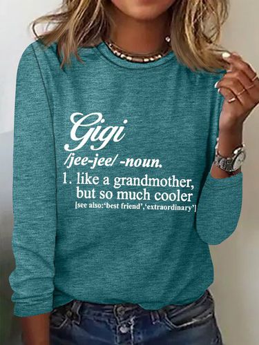 Women's Funny Gigi Like A Grandmother But So Much Cooler Simple Long Sleeve Top - Just Fashion Now - Modalova