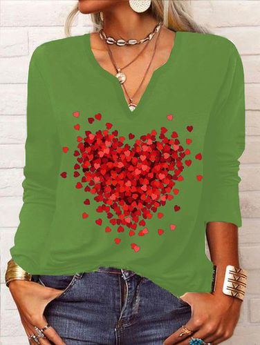 Casual Loose Heart/Cordate T-Shirt - Modetalente - Modalova