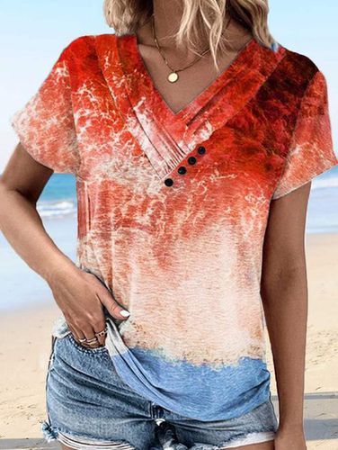 Casual Asymmetrical Collar Seawater Loose Shirt - Modetalente - Modalova