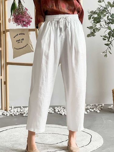 Loose Cotton Linen Pants - Just Fashion Now - Modalova