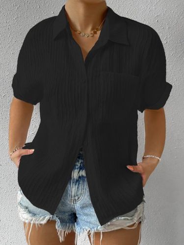 Plus Size Elegant Plain Loose Blouse - Just Fashion Now UK - Modalova