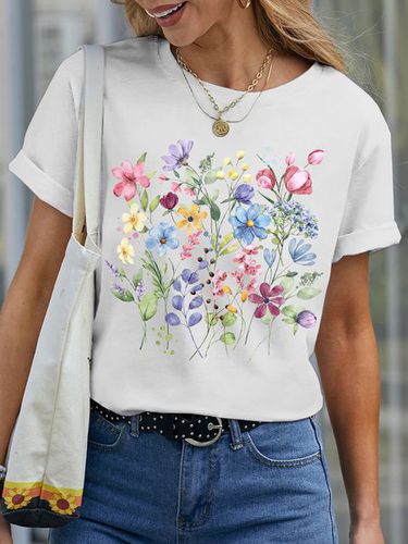 Women's wildflowers Cotton Casual T-Shirt - Just Fashion Now - Modalova