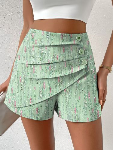 Casual Regular Fit Abstract Buckle Shorts - Just Fashion Now - Modalova