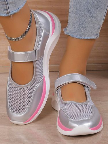 Breathable Mesh Casual Mary Jane Velcro Sneakers Walking Shoes - Just Fashion Now UK - Modalova