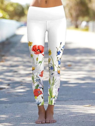Casual Floral Regular Fit Slim fit Pants - Just Fashion Now UK - Modalova