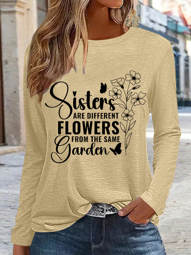 Women's Sisters Are Different Flowers From The Same Garden Crew Neck Shirt - Modetalente - Modalova