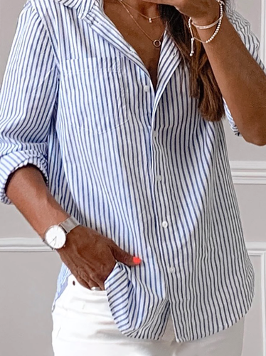 Plus size Striped Casual Blouse - Just Fashion Now - Modalova