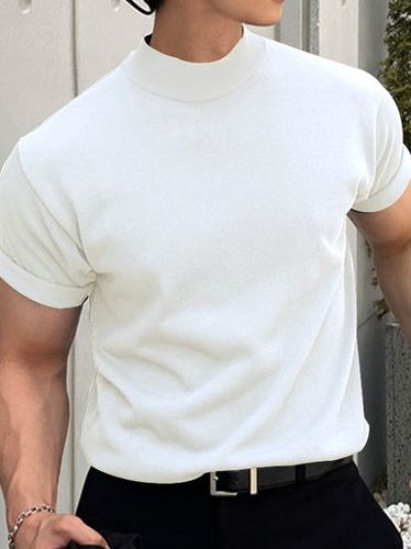 Men's Casual Regular Basic Round Neck Short Sleeve T-Shirt Daily Commuting - Just Fashion Now UK - Modalova