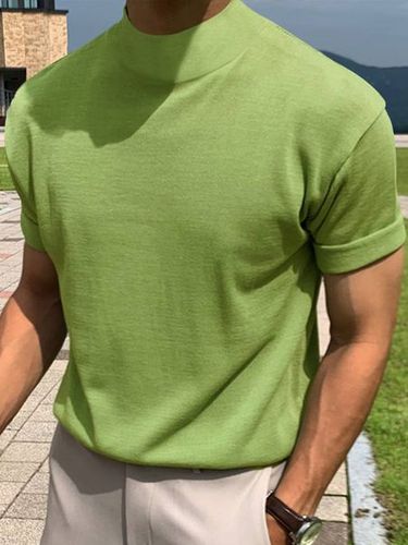 Men's Casual Regular Basic Round Neck Short Sleeve T-Shirt Daily Commuting - Just Fashion Now UK - Modalova