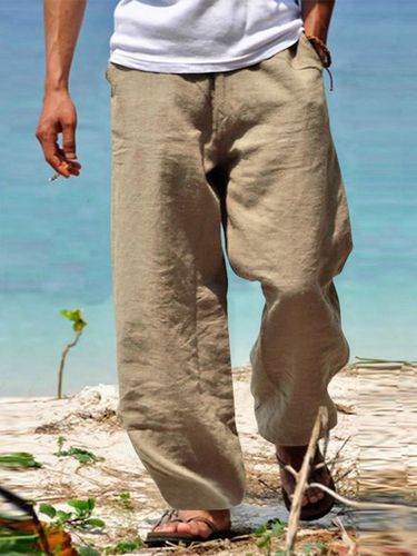 Casual Loose Cotton And Linen Pants - Just Fashion Now UK - Modalova