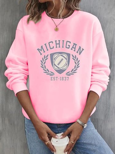 Casual Crew Neck Sweatshirt - Just Fashion Now UK - Modalova