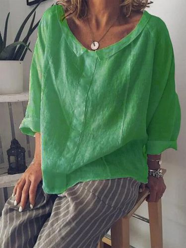 Solid Casual Long Sleeve Blouse - Just Fashion Now UK - Modalova