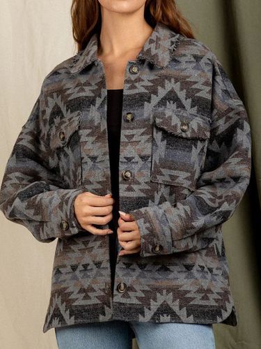 Ethnic Shawl Collar Casual Jacket - Just Fashion Now - Modalova