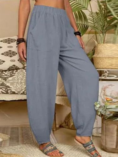 Plain Loose Casual Pants - Just Fashion Now - Modalova