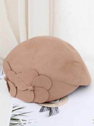 Elegant Floral Wool-Blend Beret - Just Fashion Now - Modalova