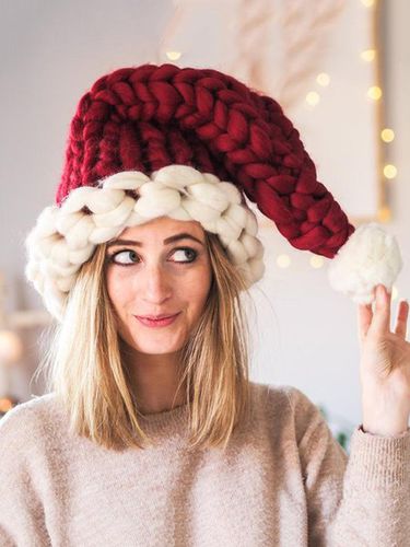 Unisex Braided Christmas Santa Hat - Modetalente - Modalova