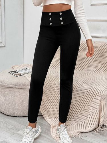 Buttoned Casual Legging - Just Fashion Now UK - Modalova