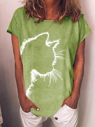 Women's Cat Print Tee - Just Fashion Now - Modalova
