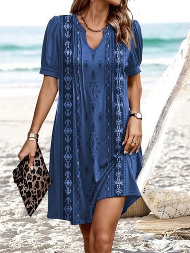 Loose Ethnic Ethnic Stand Collar Dress - Just Fashion Now - Modalova