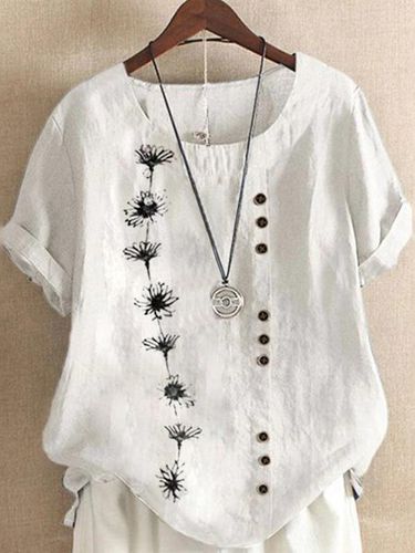 Loose Buttoned Linen Shirt - Just Fashion Now - Modalova