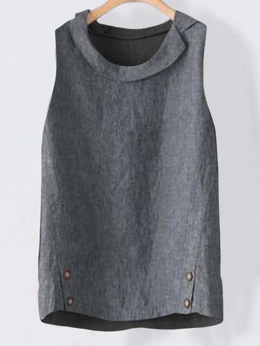 Casual Plain Sleeveless Top - Just Fashion Now - Modalova