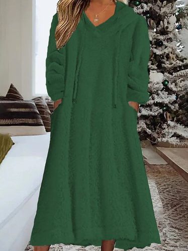 Casual Loose Fluff/Granular Fleece Fabric Dress With No - Modetalente - Modalova