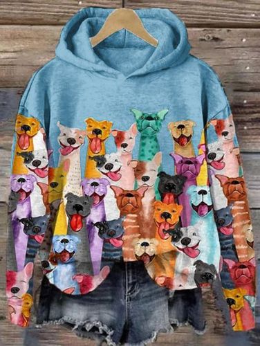 Casual Hoodie Knitted Loose Sweatshirt - Just Fashion Now - Modalova