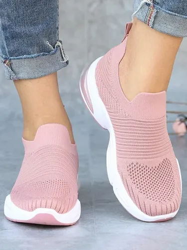 Women Breathable Mesh Fabric Slip On Sneakers - Just Fashion Now - Modalova