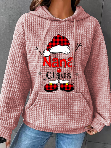 Christmas Grandma Claus Snowflake Casual Santa Claus Loose Hoodie - Modetalente - Modalova