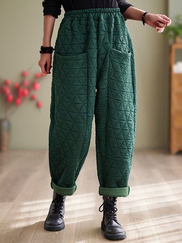 Casual Pocket Stitching Loose Pants - Just Fashion Now - Modalova