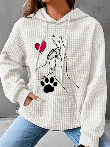 Women's Palm High-Fives Dog Paw Print Simple Dog Hoodie - Modetalente - Modalova