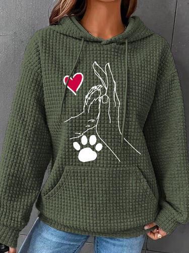 Women's Palm High-Fives Dog Paw Print Simple Dog Hoodie - Modetalente - Modalova