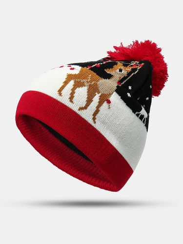 Christmas Knitted Jacquard Hat Unisex Warm Beanie Caps - Newchic - Modalova