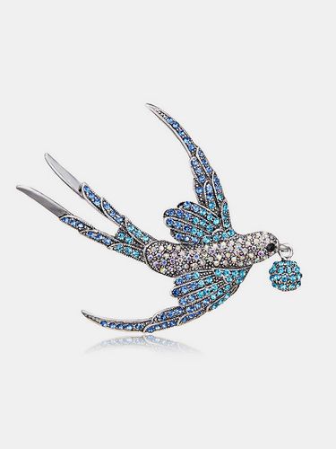Fashion Elegant Wild Swallow Brooch Animal Rhinestone Mount Brooch Women Jewelry - Newchic - Modalova