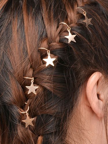 Pcs/Pack Personality Casual Hair Clip Small Braids DIY Leaves Star Shell Women Hair Accessories - Newchic - Modalova