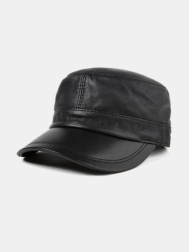Men's Thin Section Forward Cap Leather Hat Flat Cap - Newchic - Modalova
