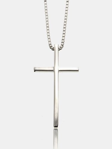 Men Necklace Stainless Steel Cross Pendant Necklace - Newchic - Modalova