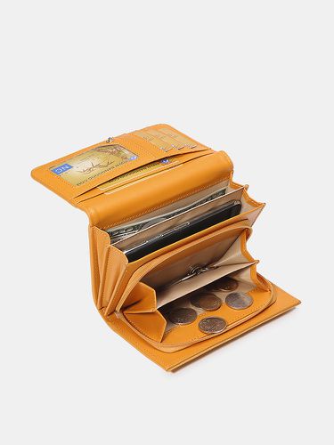 Women Plain Trifold Wallet Card Holder Coin Purse Phone Bag - Newchic - Modalova