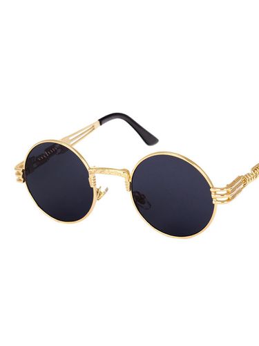 Women Classic Gothic Round Steampunk Sunglasses Travel Casual Metal Frame UV400 Glasses - Newchic - Modalova