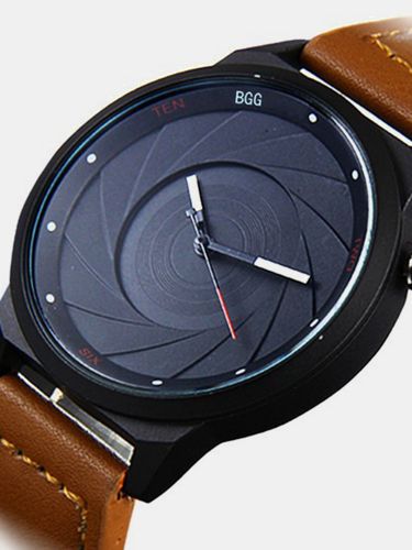 Trendy Leather Quartz Watch Waterproof Point Dial Waist Watch For Men Watch - Newchic - Modalova